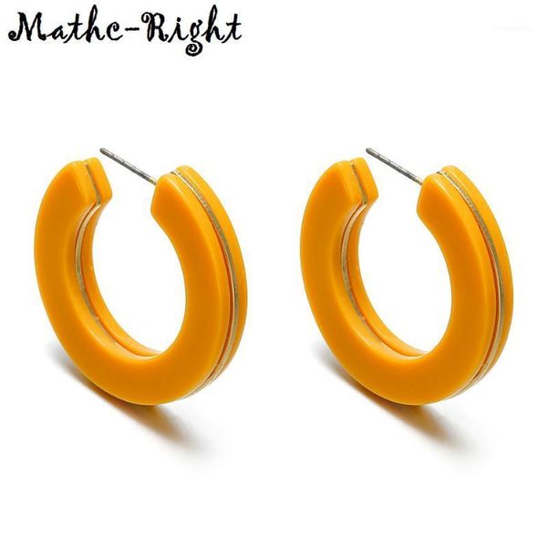 

match-right women statement round acrylic hoop earrings for women circle cute korean earring pendant female jewelry sp7431, Golden;silver