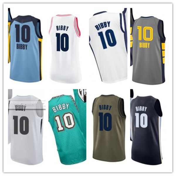

custom 2021 grizzlie style jerseys black white green army green 10 mike bibby basketball jersey ing, Black;red