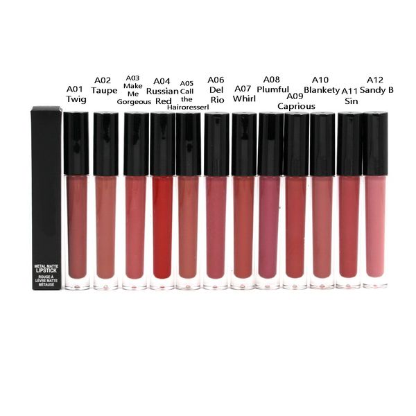 Maquiagem Batom Metal Matte Lip Gloss Liuqid Lipsticks Rouge A Levre Hidratante Natural 4,5 g Coloris Make Up Lipgloss