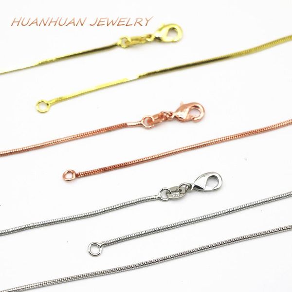 

fashion statement women link chain necklace 1mm copper stainless steel snake necklaces chains choker gifts jewelry 18inch b3368, Silver