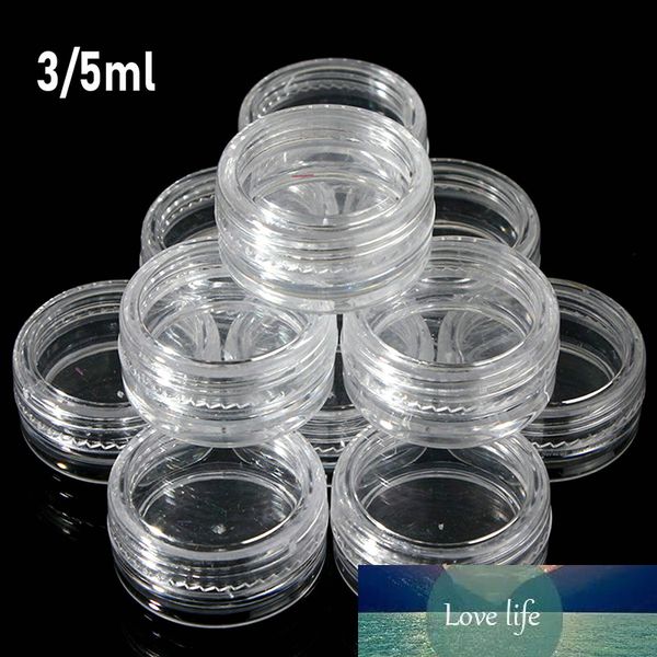 12 Pz 3 ml/5 ml Trasparente Campione Cosmetico Mini Pot/Scatola Barattolo di Gioielli Scatola di Immagazzinaggio di Perline Piccolo Contenitore Rotondo vasetti Make Up Scatole Organizzatore