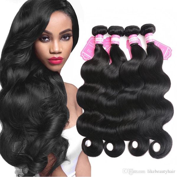 

brazilian human hair weft body wave brazilian virgin hair bundles double weft 3 pcs lot body wave bundles brazilian human hair weave, Black;brown