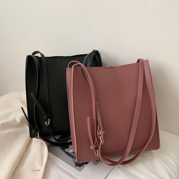 

women's fashion shoulder bag large capacity retro solid color elegant handbag tote bag