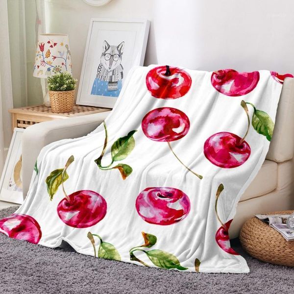 

fruit cherry flannel blanket couch quilt cover travel bedding outlet plush throw fleece blanket bed cover for sofa couch bed1