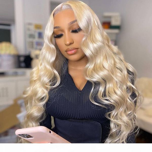 

613 frontal wig brazilian straight lace front human hair wigs for black women honey blonde body wave 30 inch t part lace front, Black;brown