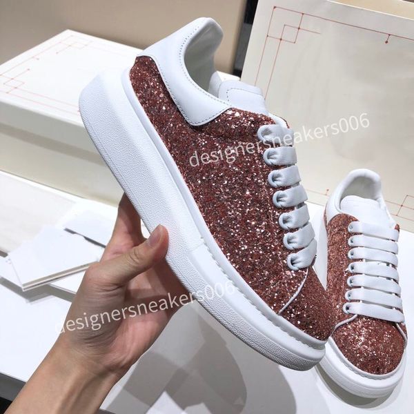

2022 outdoor shoes leather platform dress wedding casual sneakers for men women ladies sports designers trainers sequins sequins, Black