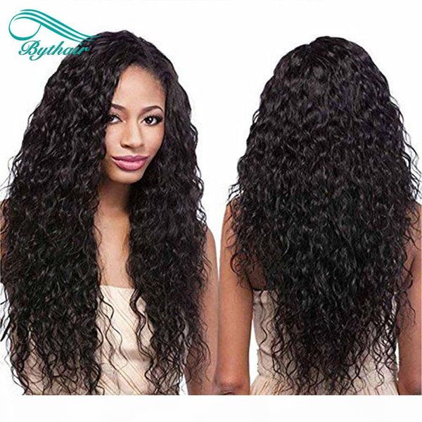 

bythair lace front human hair wigs for women 360 lace wig brazilian natural wave full lace wigs pre plucked with baby hairs, Black
