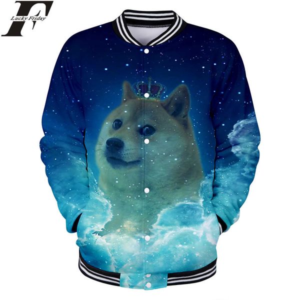 

doge crown cotton baseball jacket bomber jacket 3d print women/men winter jacket coats casual tracksuit, Black;brown