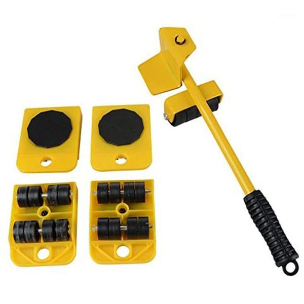 

5pcs/set furniture moving transport set 4 mover roller+1 wheel bar furniture transport lifter household hand tool set promotion1