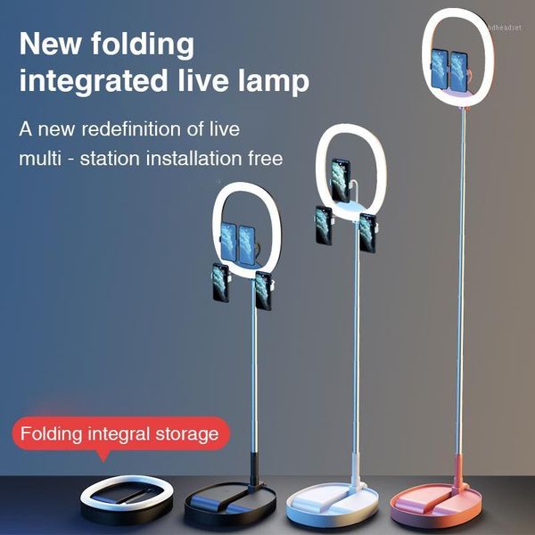 

foldable portable led ring light lamp annular lamp bi-color with 7200mah built-in battery for video live beauty lights1