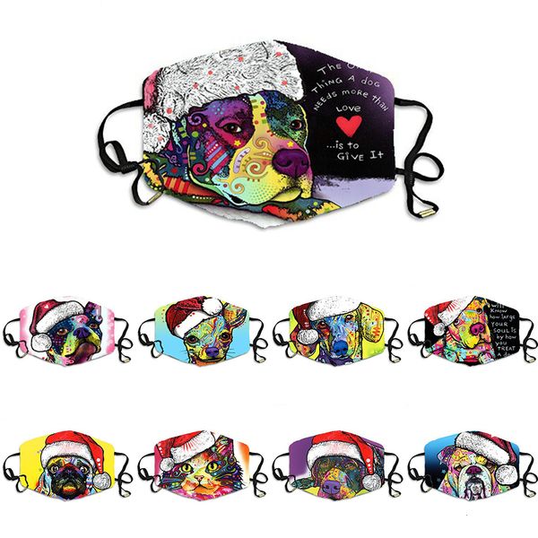 

christmas face masks 3d printed animal cats dogs anti dust fog washable xmas facemasks for adults adjustable protective masks w-00377