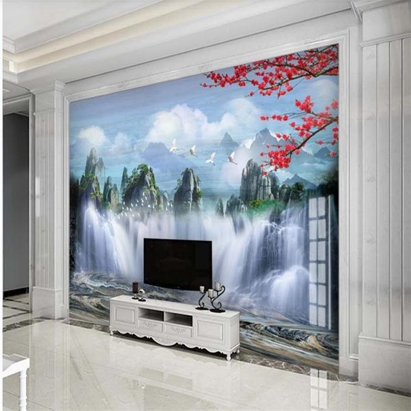 

custom p wallpaper high-definition new chinese stone pattern landscape wallpapers 3d landscape wallpaper
