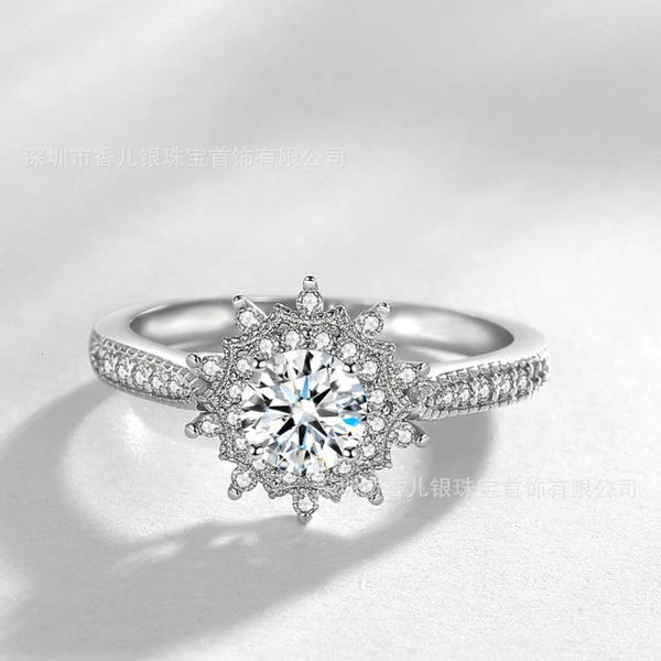 

luxurys designers fashion jz403 new 60 point fairy tale simulation women's diamond ring with dense floral ring, Silver