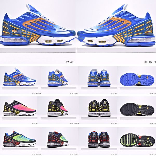 

2020 men shoes plus tn 3 iii parachute sunset red blue spider triple black white gold cool grey turned maxes women running trainers, White;red