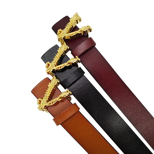 

luxury design genuine leather gold plated v buckle women belts size, Black;brown