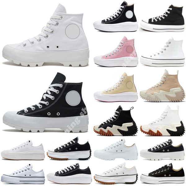 

classic canvas casual shoes platform hi reconstructed slam jam triple black white high low mens women sport sneakers size 35-40