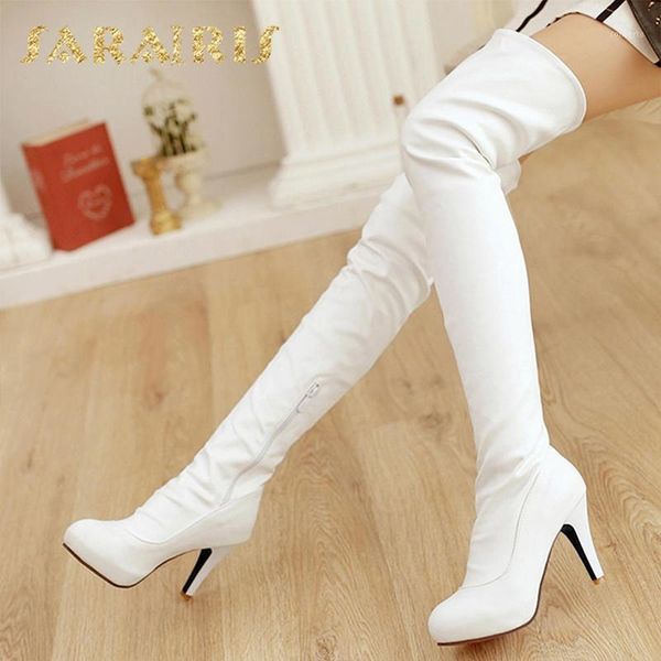 

2021 sarairis new arrivals extermely high heels over the knee boots women shoes dropshop trendy zipper shoes ladies bootie1, Black