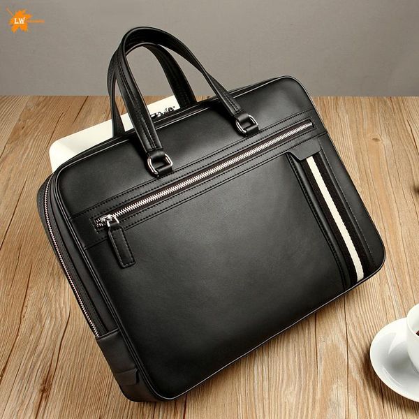 

briefcases custom bag briefcase shoulder leather bags 100%messenger men's genuine lapoffice tote for document