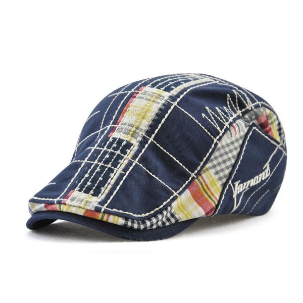 

jamont женская повседневная осенняя шляпа хлопок бона феминина ретро вышивка береты для мужчин cap sun visor принимая женскую плоскую крышку, Blue;gray