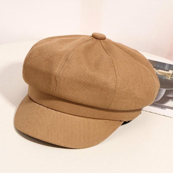 

berets h739 korean female beret hat girl spring autumn solid color simple leisure cap women breathable fashion casual hats, Blue;gray
