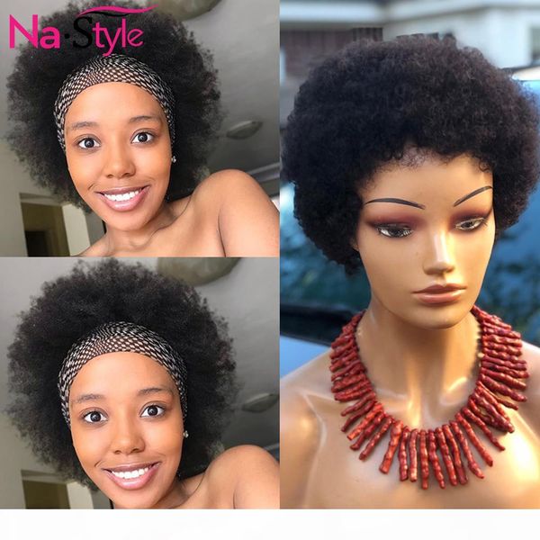 

afro kinky завитые парик человеческих волос 13x4 glueless фронта шнурка человеческих волос парики для чернокожих женщин боб парики человечес, Black