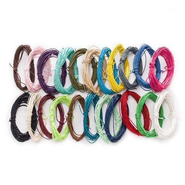 

60m 22 color waxed cotton necklace rope cord handmade diy accessories findings bracelet necklace jewelry making 1mm w09459-691, Black;white