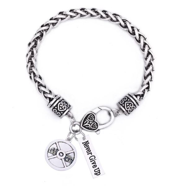 

one piece dropshippping selling metal i will believe in yourself never give up fitness motivation sport bracelet, Golden;silver