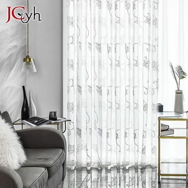 

curtain & drapes embroidered tulle curtains window for living room bedroom kitchen white sheer fabric rideaux voilage