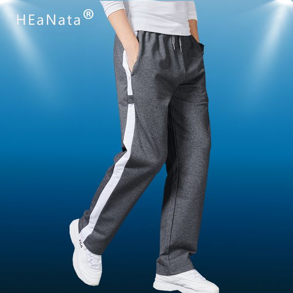 

men sport fitness training pants loose running stripe sweatpants mens straight trousers tracksuit joggers sportswear c1118, Gray