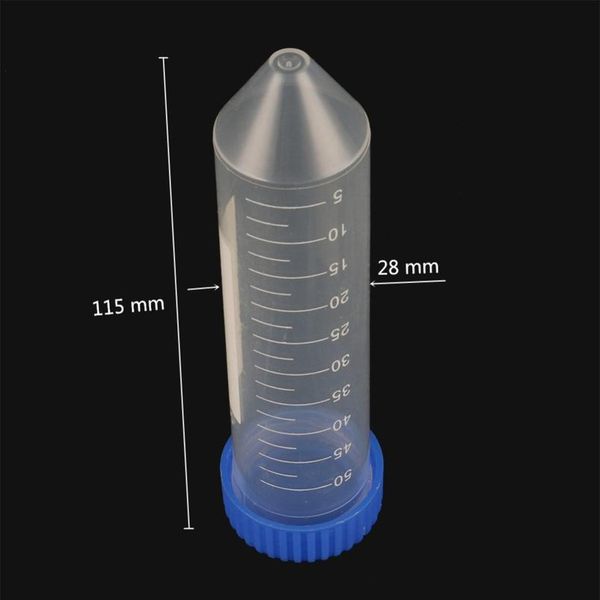 

10 pcs 50ml screw cap cone bottom centrifuge tube with scale sample vial container laboratory jllugk