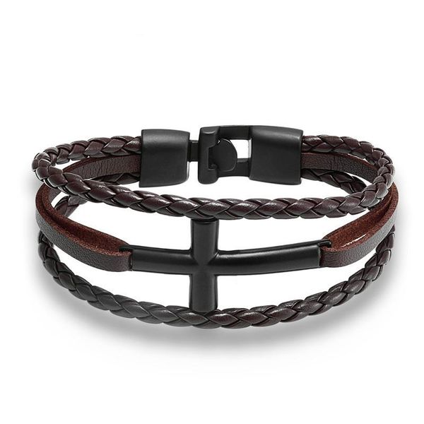 

mkendn высококачественный кожаный крест браслет мужчины браслеты натуральная кожа ручной цепочки пряжки дружбы мужские женские браслеты puls