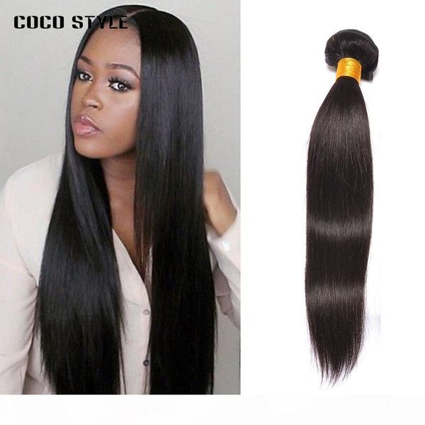 

brazilian straight hair bundles 100% human hair weave bundles 100g pc natural black color no shedding non remy hair