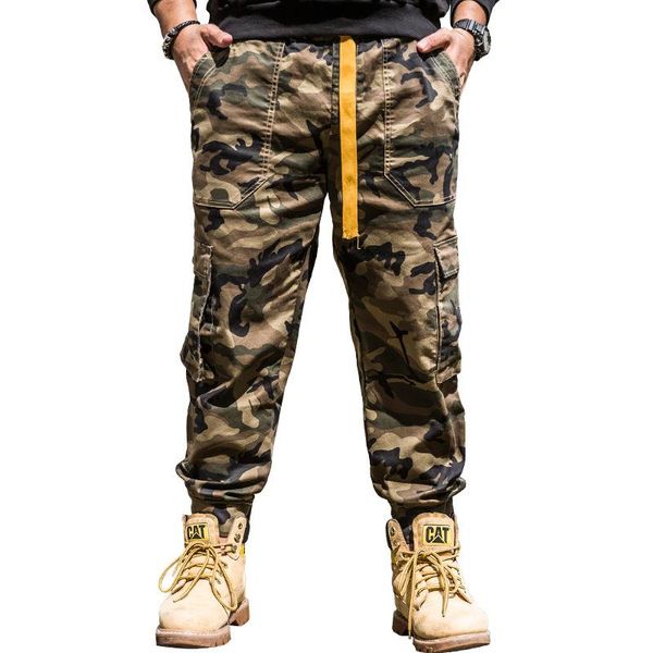 

men's camouflage casual pants extra large pants men's elastic waist loose new feet tide more size 30-44 46, Blue
