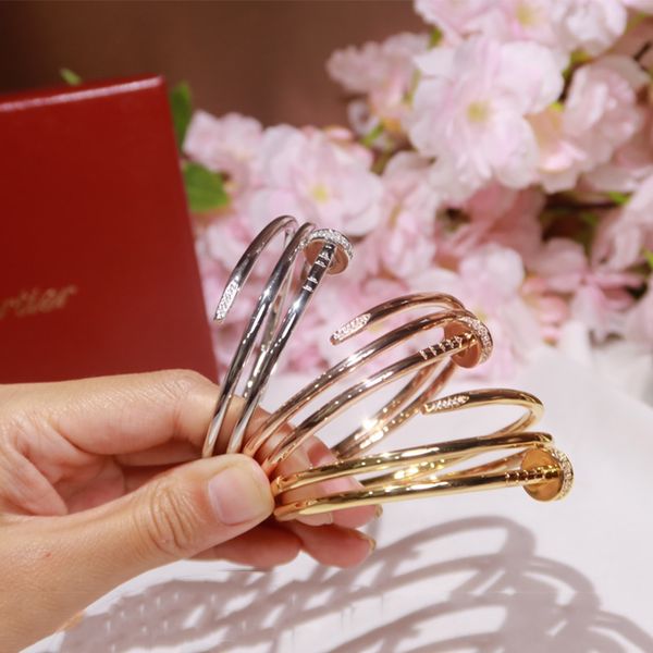 

famous brand c titanium diamond classic willow nail double bracelet designer inlaid zircon bangle bracelet jewelry bracelet and original box, Black