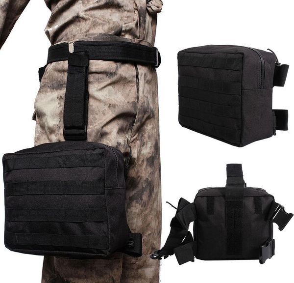 

tactical molle waist pack men leg bag waterproof belt fanny pouch hunting magazine edc tool accessory bag 600d nylon