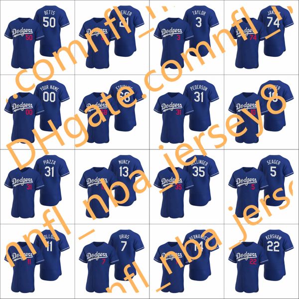 

los angeles dodgers men #50 mookie betts 22 clayton kershaw 35 cody bellinger women youth custom authentic 2020 alternate jersey, Blue;black