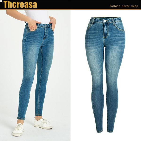 

personality women denim clothes elastic women designer jeans femme unique leggings woman womans clothes fashion pants womens new f0312, Blue