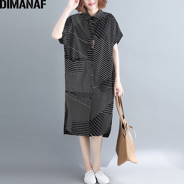 

dimanaf plus size women blouse shirts lady tunic summer female striped patchwork loose casual big size shirt dress new y200622, White
