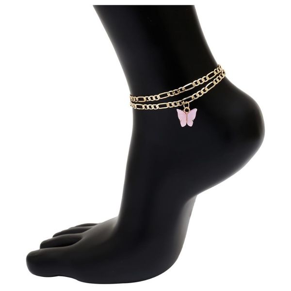

butterfly anklet ноги браслет для женщин ноги ювелирные изделия винтажные ноги цепь двухлетно-коричневый пляж дружба аксессуары bff браслет, Red;blue
