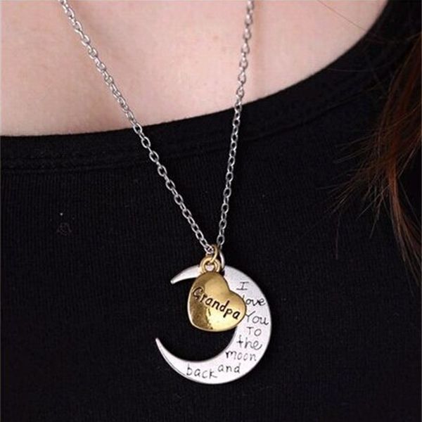 

to love high i quality you heart the moon and back mom pendant necklace mother day gift wholesale fashion jewelryopjs