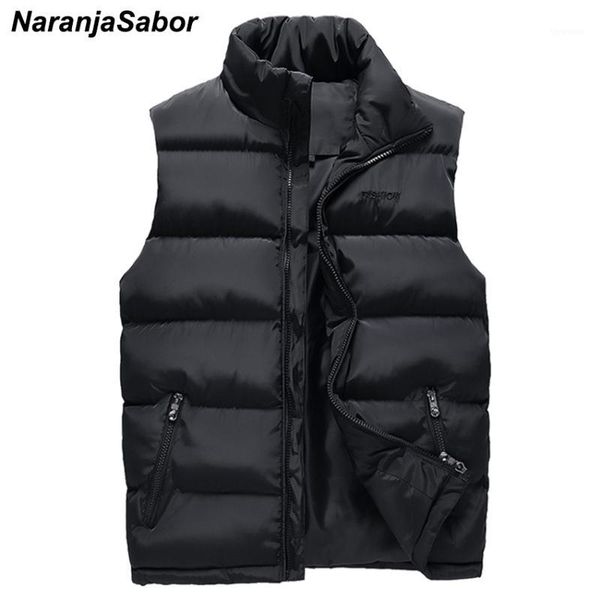 

naranjasabor winter men's vests solid color slim coat sleeveless jackets male casual fashion waistcoat mens brand clothing 6xl1, Black;white