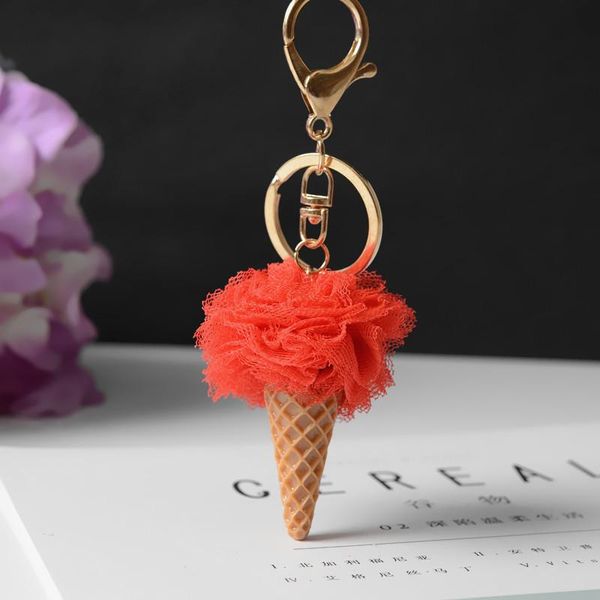 

fashion style selling ice shape with flower ball key chain pendant for women bag jewelry accessories eh773 h bbysoa