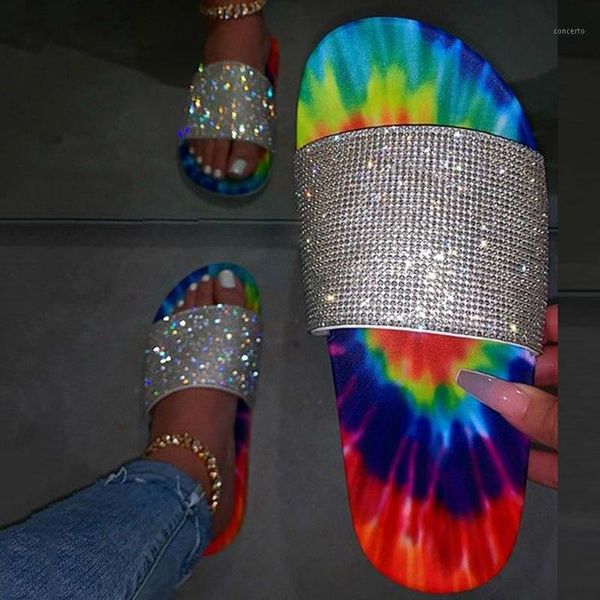 

padegao women summer flat bling slippers fashion crystal outdoor beach ladies slides shoes soft jelly shoes flip flops pdg8301, Black