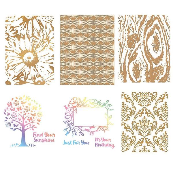 

sunflower bark tree word frame foil plate stamping stencils for diy scrapbooking decoration paper card craft qylhai