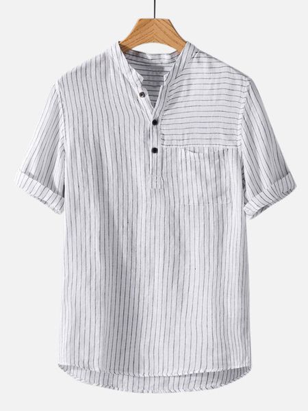 

spring 5-sleeve men's stripe advertising shirt, White;black