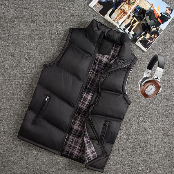 

men's vests vest men stylish 2021 autumn winter warm sleeveless jacket slim fit casual coats mens waistcoat west mannen 88, Black;white