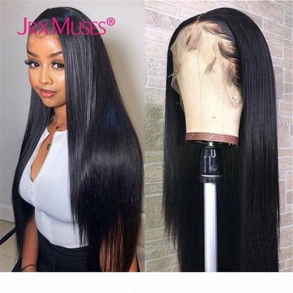 

straight full lace wig virgin hair pre plucked glueless jet black #1 unprocessed human hair wigs with baby for black women, Black;brown