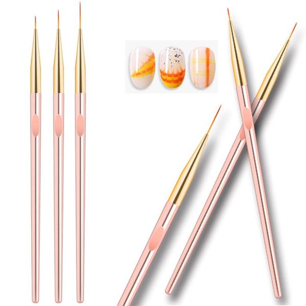 

3шт / набор rose gold nail art line картина кисти thin liner pen drawing diy uv gel советы дизайн маникюр наборы инструментов, Yellow