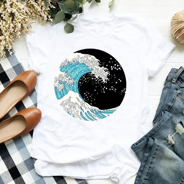 

women t shirt aesthetic vintage print tshirt women short sleeve o neck loose t-shirt ladies summer causal tee shirt clothes, White