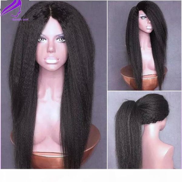 

cosplay wig glueless brazilian hair italian yaki synthetic wigs for black women kinky straight synthetic lace front wig